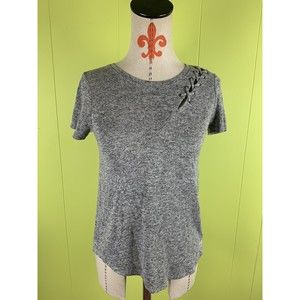 Hollister Women's Short Sleeve Knit Shirt XS Gray Must Have Collection